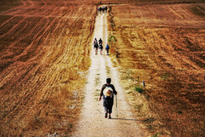 Víctor Nuño/Getty ImagesPeregrinos de muchos países vienen a hacer el camino de Santiago en España.